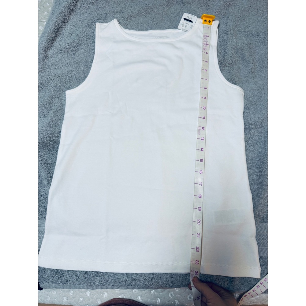 NWT J.Crew Size Medium Essential shell tank top White 100% Cotton Loose Fit - Picture 7 of 9